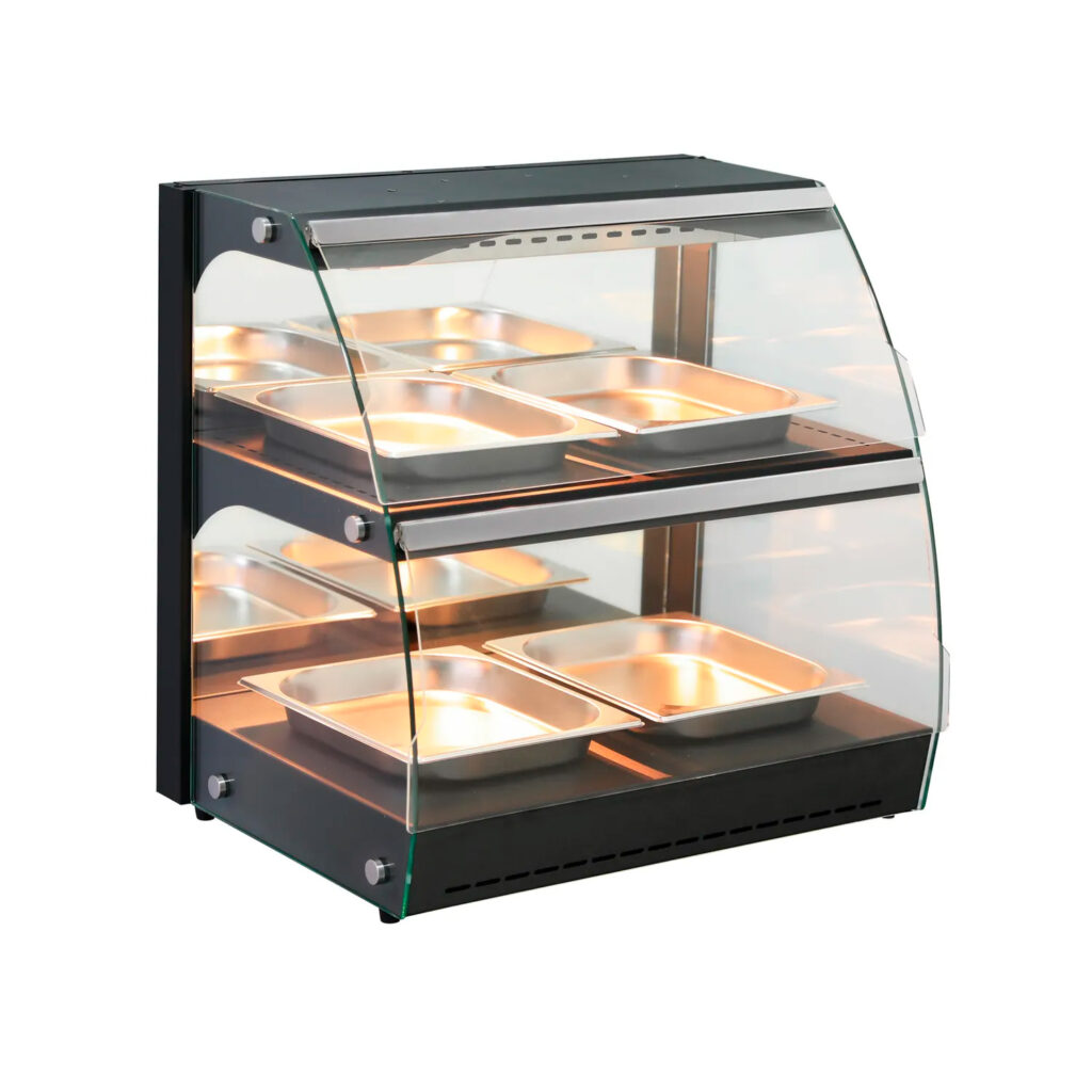 Vitrina caliente de cuarzo 2 niveles Uniq Hendi 650 x 485 x 630 mm