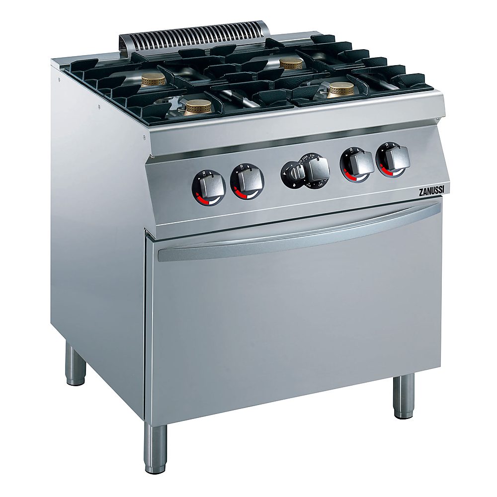 Cocina a gas 4 quemadores sobre horno Zanussi Professional