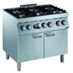 Cocina a gas 6 quemadores sobre horno grande zanussi