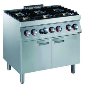 Cocina a gas 6 quemadores sobre horno grande zanussi
