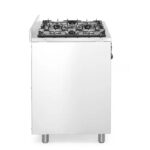 Cocina gas 5 quemadores horno eléctrico Hendi lateral