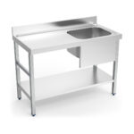 Mesa mural de chef con acero inoxidable con cubeta derecha Fricosmos