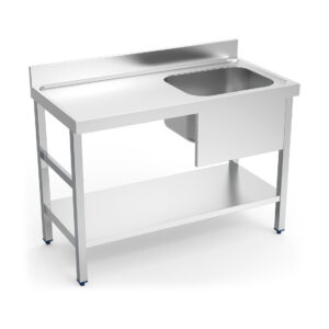 Mesa mural de chef con acero inoxidable con cubeta derecha Fricosmos