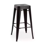 Taburete Hammer negro mate asiento metal