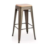 Taburete Hammer pintura industrial asiento de madera