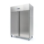 congelador vertical 2 puertas 800l 6 estantes ajustables acero