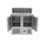 mesas refrigerado para pizzas preparacion 90cm 2 puertas para 5 x 1 6 gn incl tapa de acero inoxidable 4